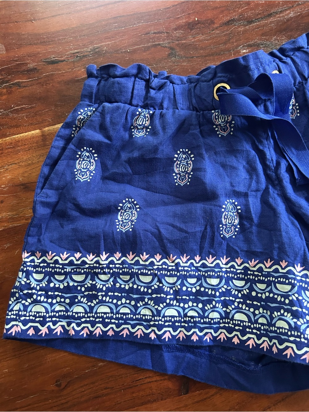 NWOT Lilly Pulitzer Lapis Lazuli Lovely lanterns Arey Linen Shorts - Picture 7 of 12